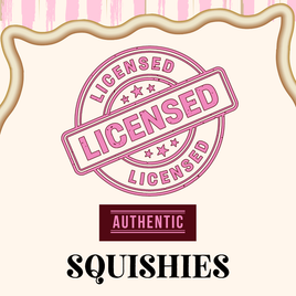 Licensed authentic squishies collection featuring rare brands like Cafe de N, Puni Maru, Sanrio, San-X, NIC, Disney, Kiibru, and more in original packaging.