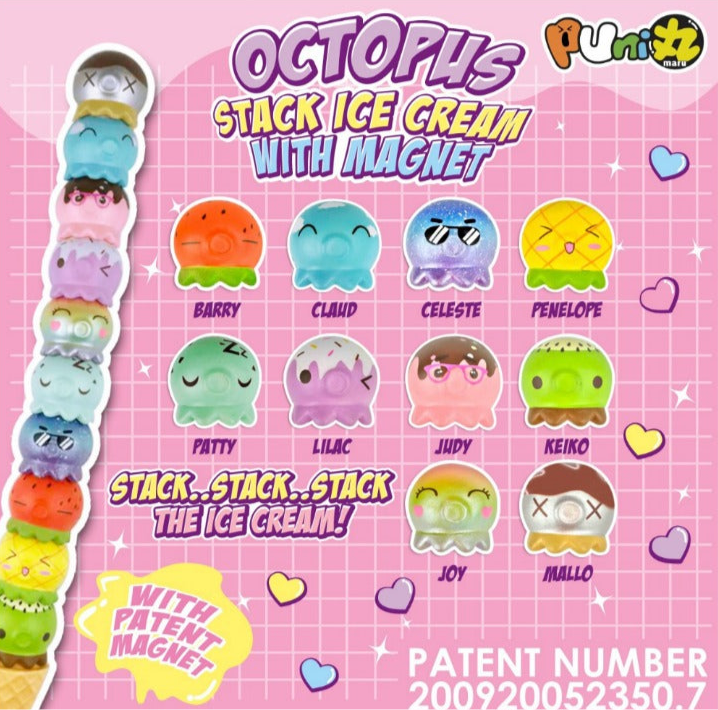 レア Puni Maru スクイーズ 10点セット Puni Maru Octopus Magnet Stack Ice Cream/Cone Squishy- MYSTERY BAG