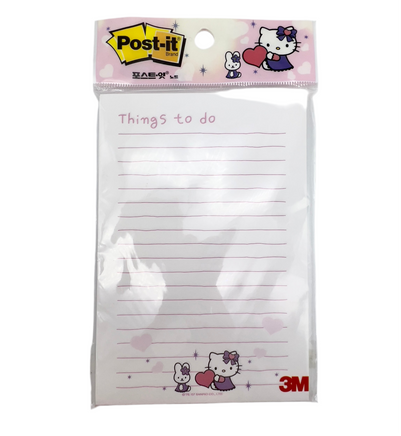 Sanrio Licensed Hello Kitty “Things To Do” Post-it Pad – Rare 2009 Korean Import