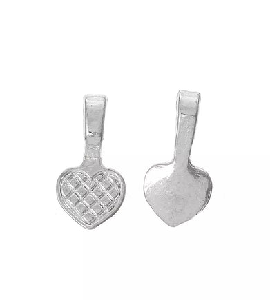  20 Heart Glue-On Bails (21x10mm). Perfect for crafters