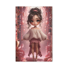 Chibi Girl Pink Fantasy Canvas