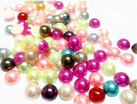 Assorted colors flat back pearls-4mm