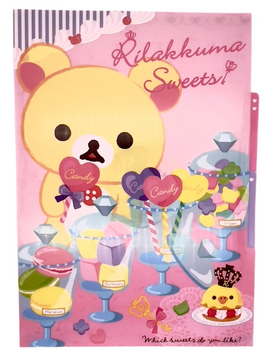 Rilakkuma Sweets 3 tab pocket folder