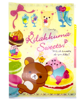 Rilakkuma Sweets 3 tab pocket folder