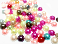Assorted colors flat back pearls-4mm