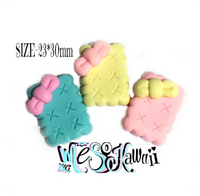 Kawaii color cookie with bow cabochon