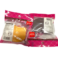 RARE Hello Kitty Sweets Cafe Rusk Biscuit Squishy featuring a golden brown biscuit design with embossed Hello Kitty details, attached pink ball chain, and red Sanrio authenticity sticker; vintage item from 1976–2010, not slow rising, shown in original condition.