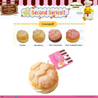 Rare licensed Sammy the Patissier squishy Series 2 Heart Macaroon and Cream Puff, authentic vintage squishy toys with soft slow-rising texture, collectible for squishy lovers.
