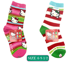 Kitty Kids Christmas Crew Socks – Licensed Holiday Socks (Fits 6–8.5)