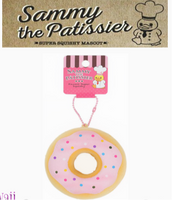 Sammy the Patissier Colorful Donuts squishy, released May 2017; super soft, slow-rising squishy in vibrant pastel and bright color variations, each donut measuring 3.5 by 3.5 inches; shown in original packaging with tag included.