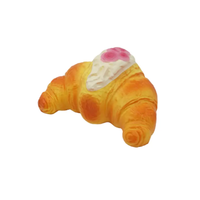 SweetBunS Les Roses Croissant Bun squishy featuring realistic flaky pastry texture, rose-inspired design, slow-rising scented foam in Rose Savona Milk Puff Pastry or Pink Rose Wheat Flaky Pastry.