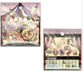 Circus 60-piece sticker sack, kawaii stickers for scrapbooking, journaling, decorating, pen pal letters, and DIY stationery projects
