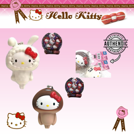 Hello Kitty RARE Nameko Saibai Kit Squishy in Hello Kitty costume, licensed, super soft slow-rising mascot with original packaging, perfect for keychain, backpack, purse, or bag charm, kawaii collectible