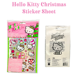 Sanrio Hello Kitty Christmas candy foil sticker sheet with gold outlines, featuring kawaii holiday designs perfect for crafting, journaling, resin art, and Christmas gift wrapping.