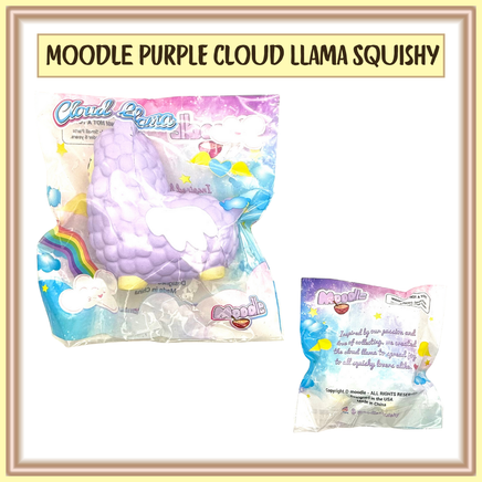 Moodle Cloud Llama Squishy, kawaii collectible, soft and slow rising, perfect for stress relief, keychain, backpack, purse, or desk accessory