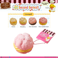 Authentic Sammy the Patissier squishy Series 2, Heart Macaron and Cream Puff design, rare collectible slow-rising squishies for kawaii lovers and collectors.