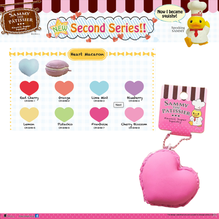 Sammy the Patissier rare squishy set Series 2, Heart Macaron and Cream Puff with original packaging