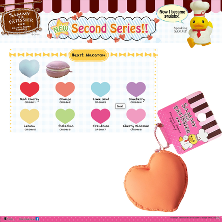 Rare licensed Sammy the Patissier squishy Series 2 Heart Macaroon and Cream Puff, authentic vintage squishy toys