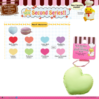 Authentic Sammy the Patissier squishy Series 2, Heart Macaron and Cream Puff design