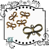 Antique brass bowknot connector
