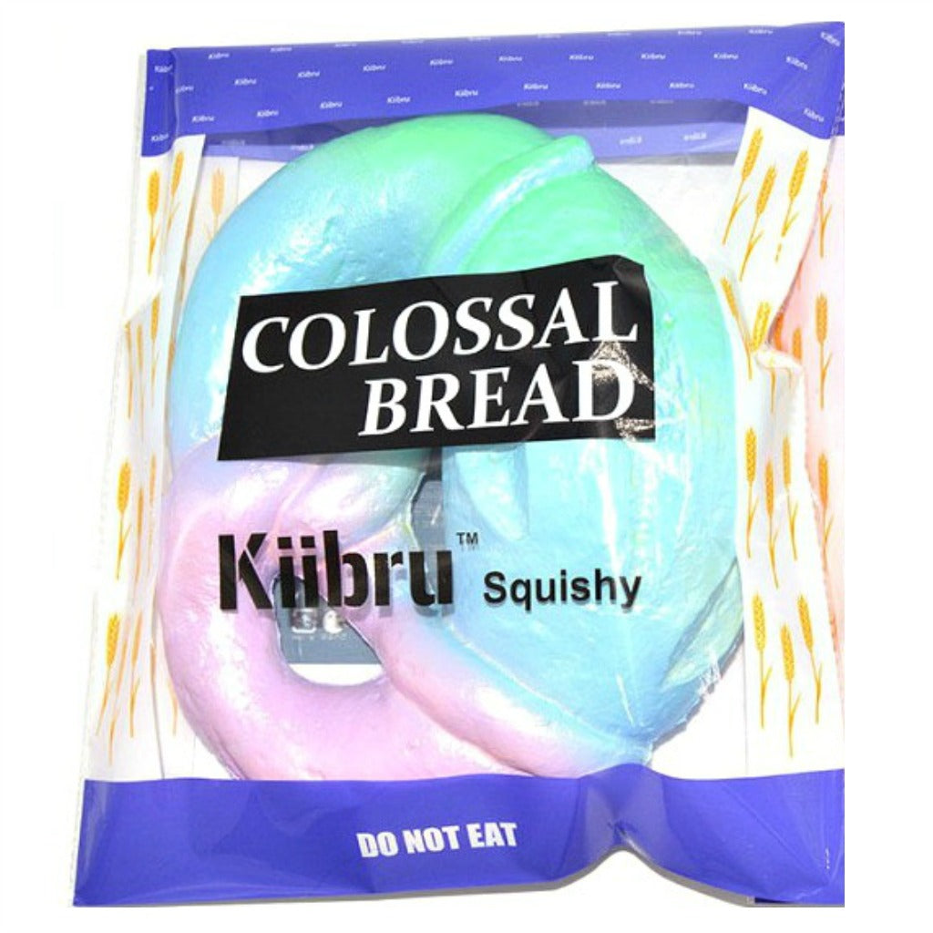 Kiibru Rainbow Galaxy Colossal Pretzel bread Squishy